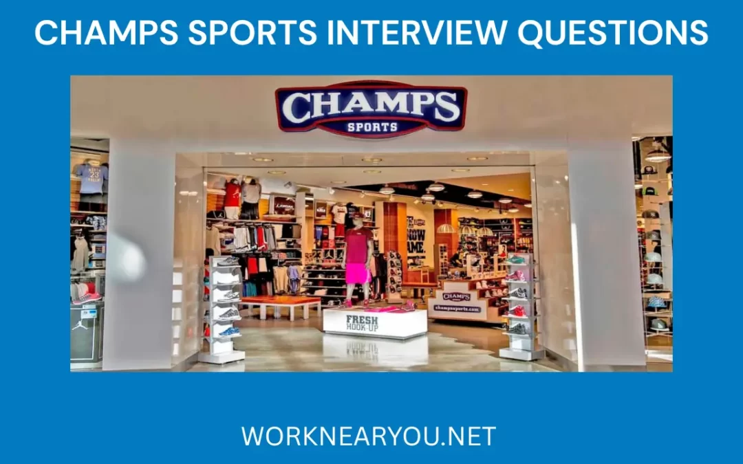 Champs Sports Interview Questions heading with storefront in the background