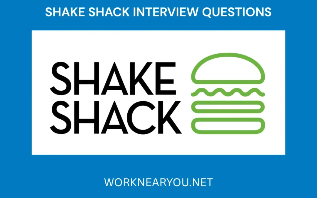 Shake Shack logo with burger icon and text Shake Shack Interview Questions for job seekers.