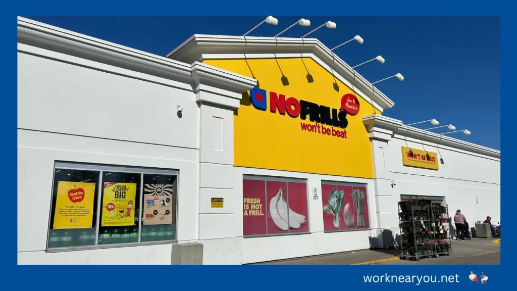 Exterior of a No Frills grocery store where a real interview question was submitted — helpful for applicants researching No Frills interview questions.