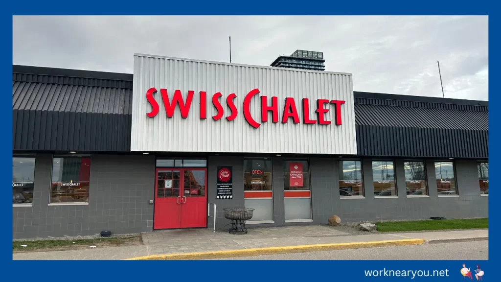 Photo of a Swiss Chalet restaurant at night in Etobicoke, taken by an applicant after an actual interview for a server position.