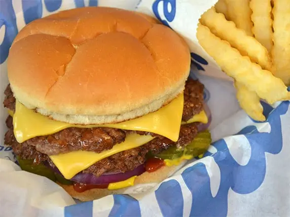 Culver's Butter Burger with crinkle cut fries 
